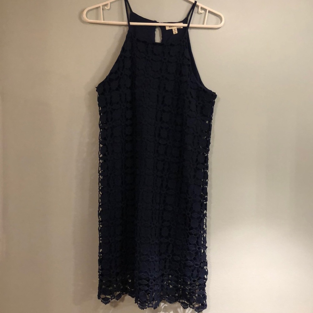 High Necked Crochet Dress